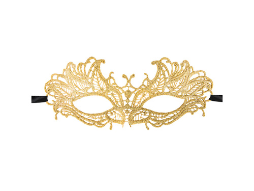 Maska koronkowa złota - 1 szt.