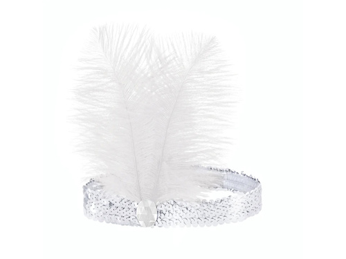 Opaska lata 20 Retro srebrna - 1 szt.