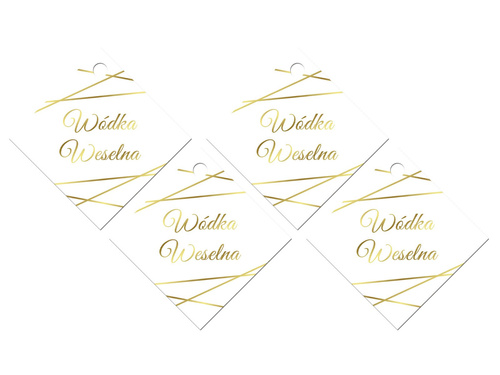 Zawieszki z wstążeczką na wódkę weselną - 12 szt.