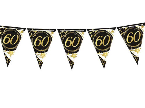 Baner flagi czarny na sześćdziesiąte urodziny - 300 cm - 1 szt.
