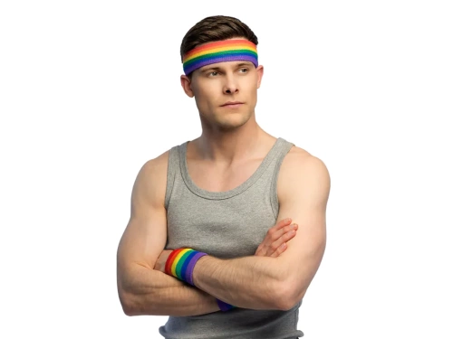 Opaski tęczowe Disco lata 80-te - 3 szt.