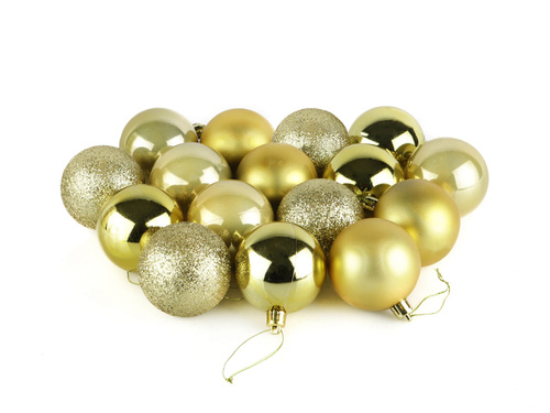 Bombki choinkowe złote - 6 cm - 16 szt.