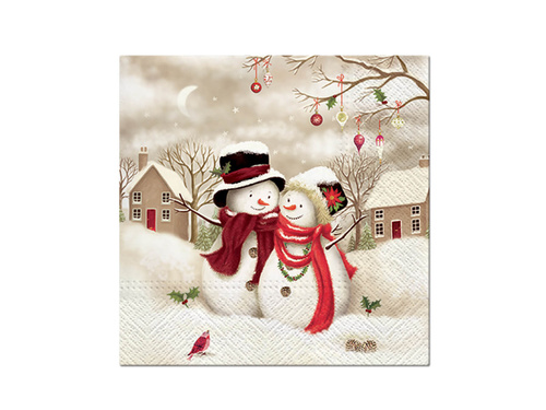 Serwetki bożonarodzeniowe Bałwanki - 33 cm - 20 szt.