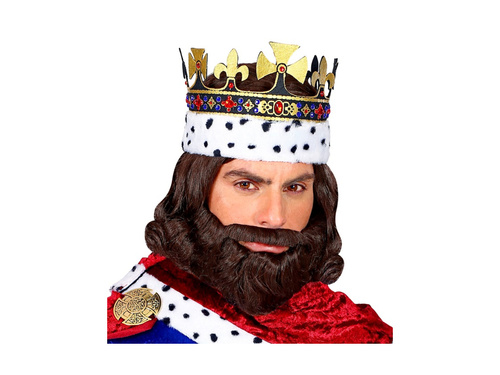 Peruka średniowiecznego króla z brodą