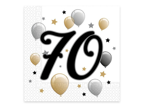 Serwetki urodzinowe 70-tka - 33 cm - 20 szt.