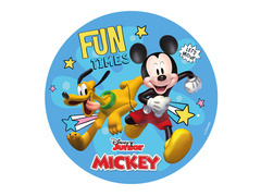 Dekoracyjny opłatek tortowy Myszka Mickey - 15,5 cm - 1 szt.