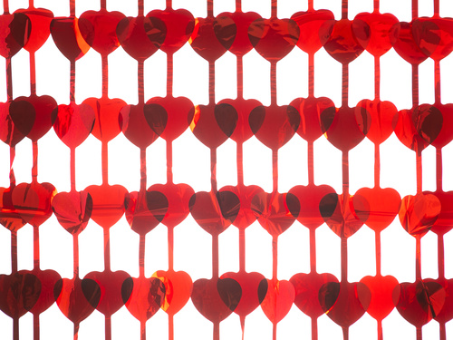 Kurtyna Serca czerwona - 100 x 200 cm - 1 szt.