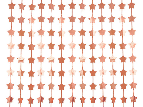 Kurtyna Gwiazdki metaliczna różowe złoto - 100 x 200 cm