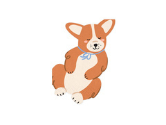 Serwetki urodzinowe Piesek Corgi  - 12 szt.