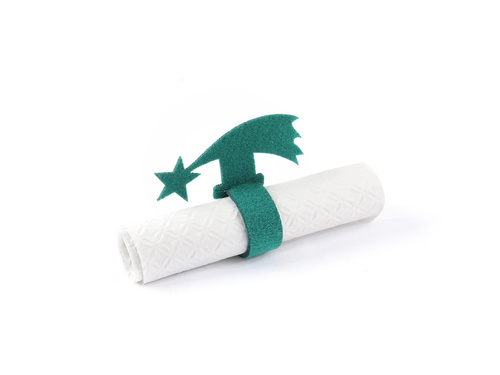 Serwetnik ze wzorem świątecznym - Gwiazda Betlejemska - 21 cm - 4 szt.