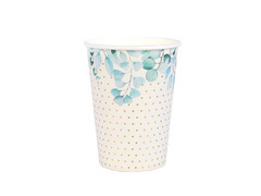 Kubeczki papierowe z listkami eukaliptusa - 270 ml - 10 szt.