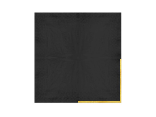 Serwetki papierowe czarne ze złotym brzegiem - 33 cm - 10 szt.