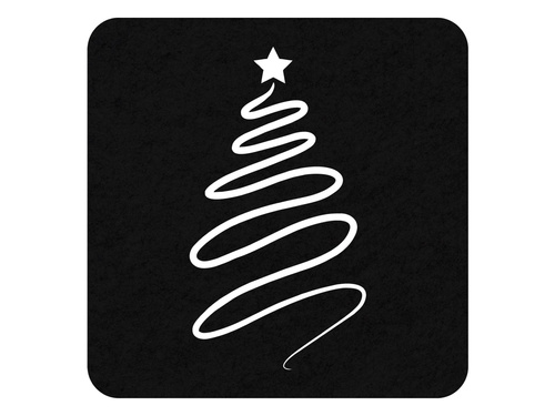 Podstawka kwadratowa pod kubek - Choinka - 10 cm - 4 szt.