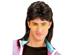 Peruka męska czarna Disco + okulary