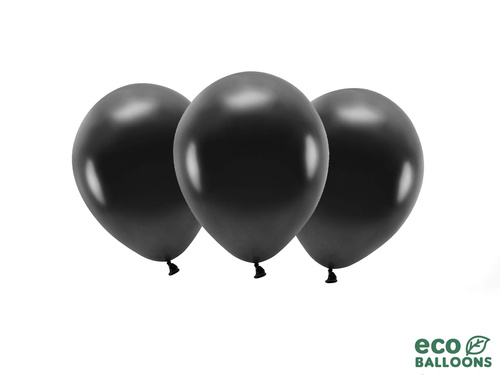 EKO Balony lateksowe metalizowane czarne - duże - 10 szt.
