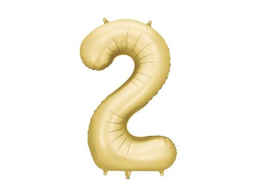 Balon foliowy złota cyfra 2 - 86 cm - 1 szt.