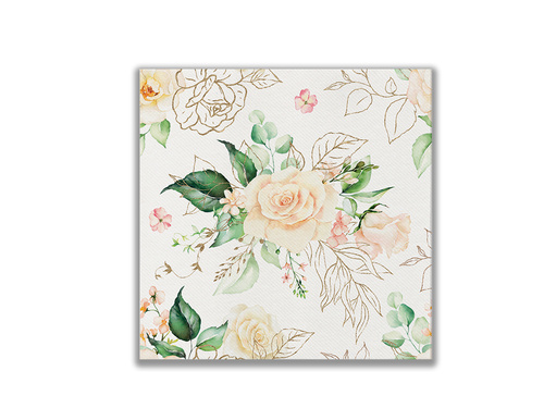 Serwetki Beżowe Róże - 40 cm - 50 szt.