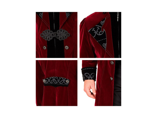 Strój gotycki z bordowego aksamitu