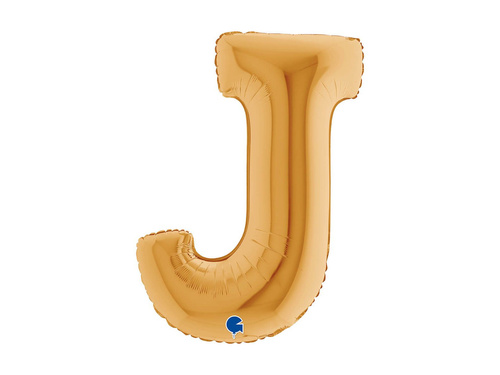 Balon foliowy literka J złoty - 40" - 1 szt.