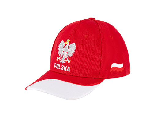 Czapka z daszkiem biało-czerwona - 1 szt.