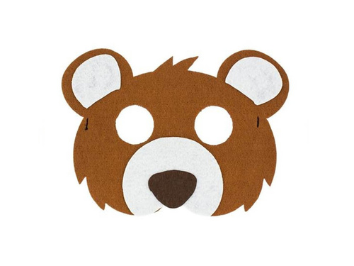Maska filcowa Brązowy Miś - 1 szt.