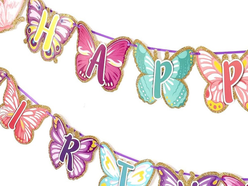 Girlanda Motylki Hapy Birthday - 500 cm - 1 op.