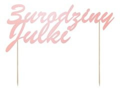Topper papierowy na tort personalizowany na urodziny - 1 szt.