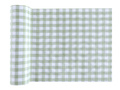 Dekoracja bieżnik na stół zielony w kratkę - 26 cm x 3 m - 1 szt.