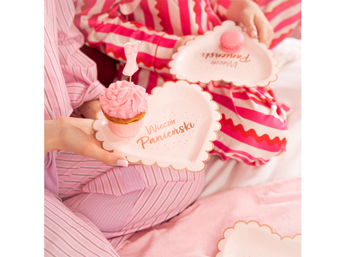 Talerzyki papierowe na Wieczór Panieński Serce - 23 cm - 6 szt.