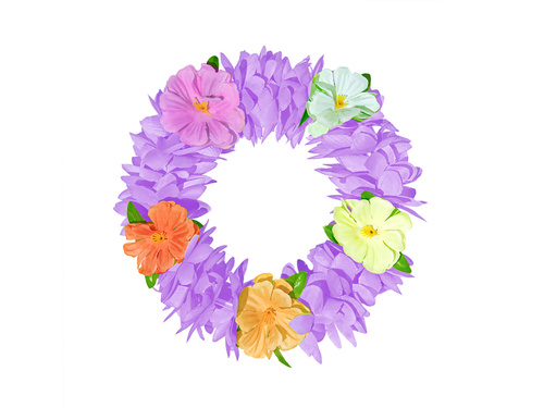 Wianek hawajski na głowę fioletowy - 1 szt.