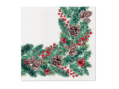 Serwetki bożonarodzeniowe Świąteczna Gałązka - 40 cm - 12 szt.