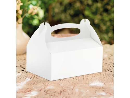 Ozdobne pudełka na ciasto białe - 10 szt.