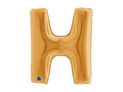 Balon foliowy literka H złoty - 40" - 1 szt.