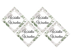 Zawieszki z wstążeczką na wódkę weselną - 12 szt.