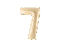 Balon foliowy cyfra 7 beżowa - 72 cm - 1 szt.