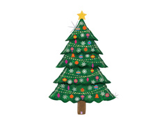 Balon foliowy Świąteczna Choinka - 106 x 159 cm - 1 szt.