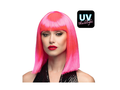Peruka taneczna neonowa różowa