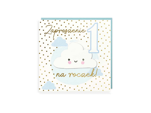 Zaproszenia na roczek z chmurką - 5 szt.