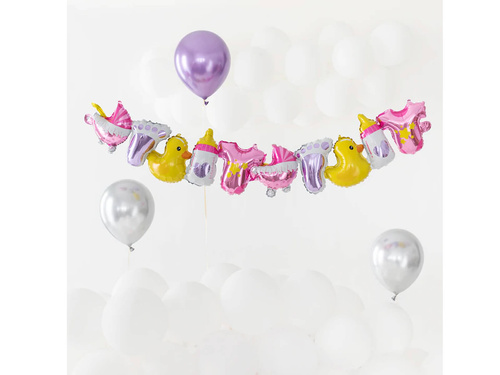 Girlanda balonowa na baby shower różowa - 206 x 34 cm - 1 szt.