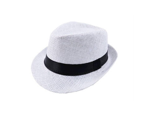 Kapelusz Trilby biały - 1 szt.
