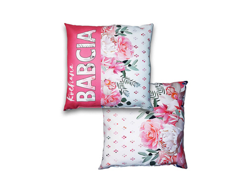 Poduszka dekoracyjna z kwiatowym nadrukiem Kochana Babcia