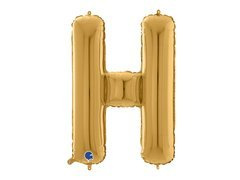 Balon foliowy złota litera H - 66 cm - 1 szt.