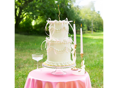 Pikery na Tort Kokardki - różowe - 10 szt.