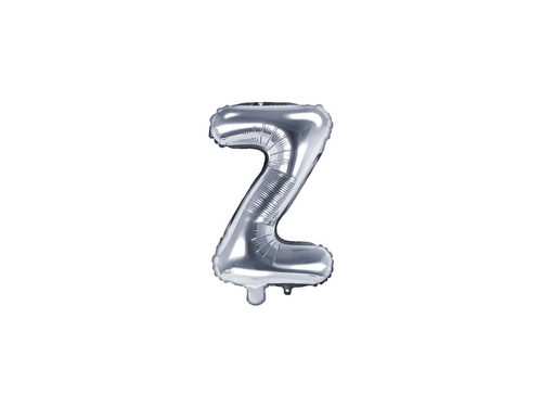 Balon foliowy litera "Z" srebrna - 35 cm