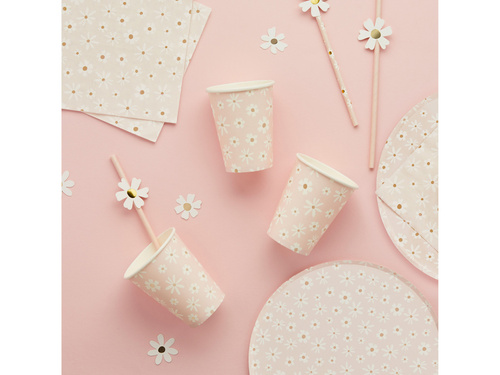 Kubeczki papierowe Stokrotki - 250 ml - 8 szt.