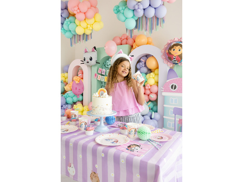 Obrus papierowy urodzinowy Koci domek Gabi - 120 x 180 cm - 1 szt.