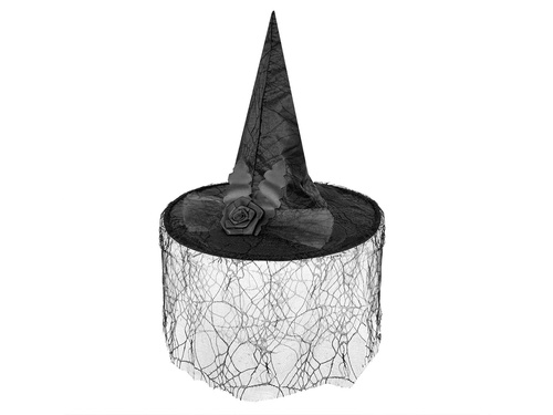 Kapelusz czarownicy z koronką - 1 szt.