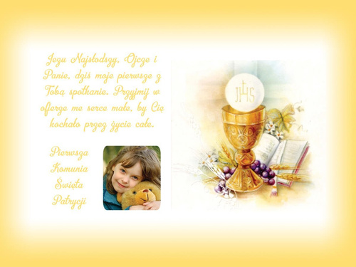 Opłatek na ciasto tort tortowy komunijny personalizowany Komunia