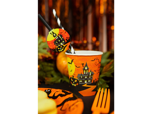 Kubeczki papierowe na Halloween Nawiedzony Dom - 250 ml - 6 szt.