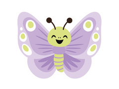 Dekoracja dwustronna Motylek fioletowy - 36 x 29 cm